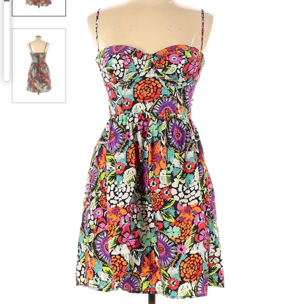 Moda International Floral Sundress in Black, Orange, Purple, Mint & Pink